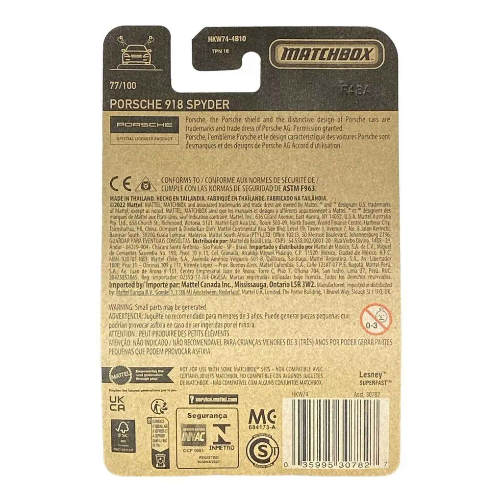 Matchbox Porsche 918 Spyder - Matchbox 70 Years Series 77/100