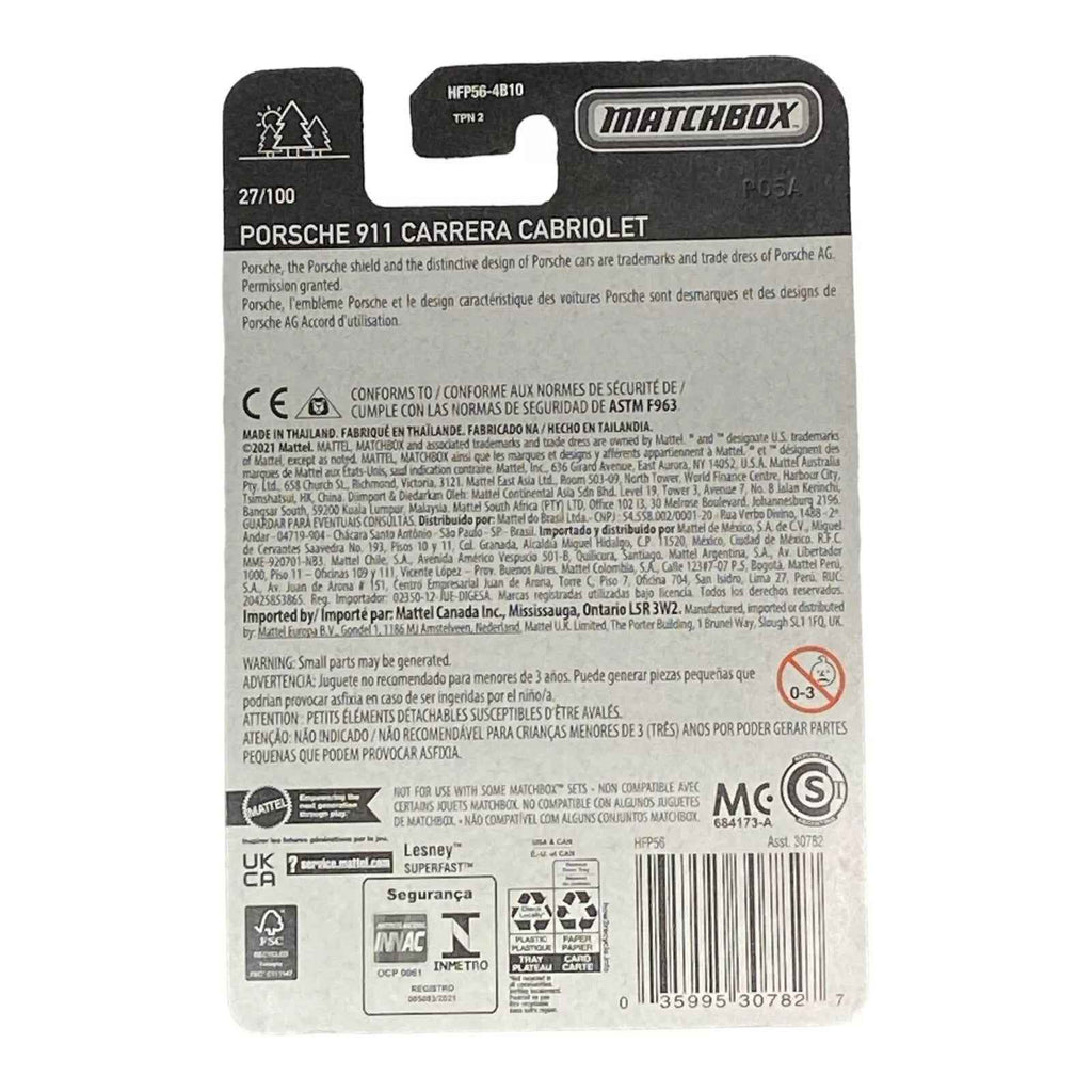 Matchbox Porsche 911 Carrera Cabriolet -Matchbox Series 27/100