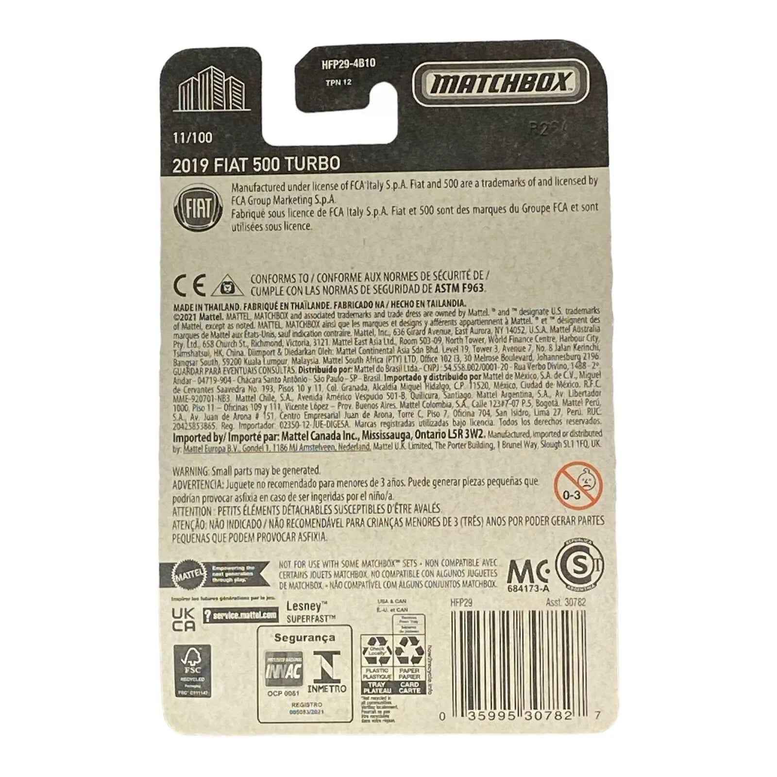 Matchbox 2019 Fiat 500 Turbo - Matchbox Series 11/100