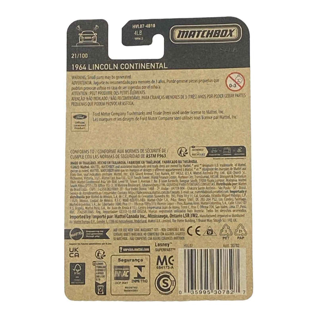 Matchbox 1964 Lincoln Continental - Matchbox Series 21/100 Main Image