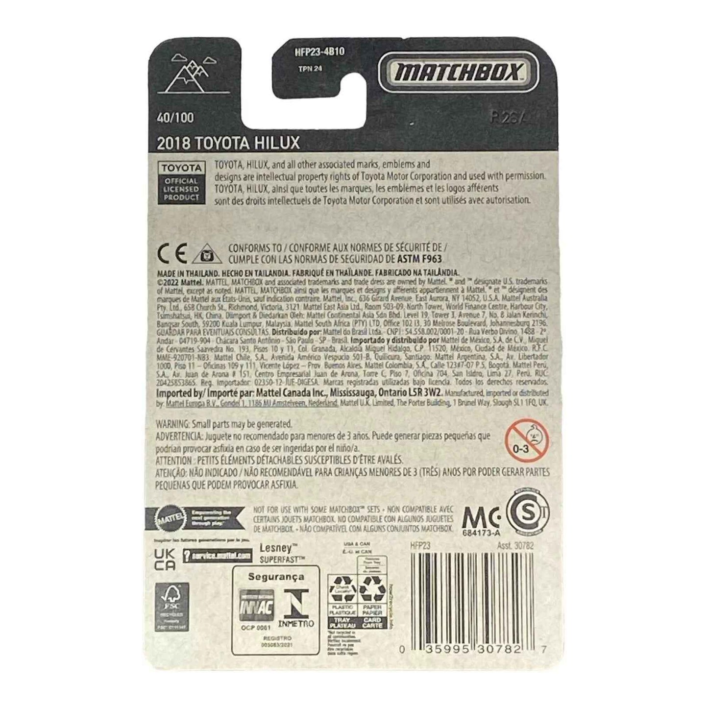 Matchbox 2018 Toyota Hilux - Matchbox Series 40/100