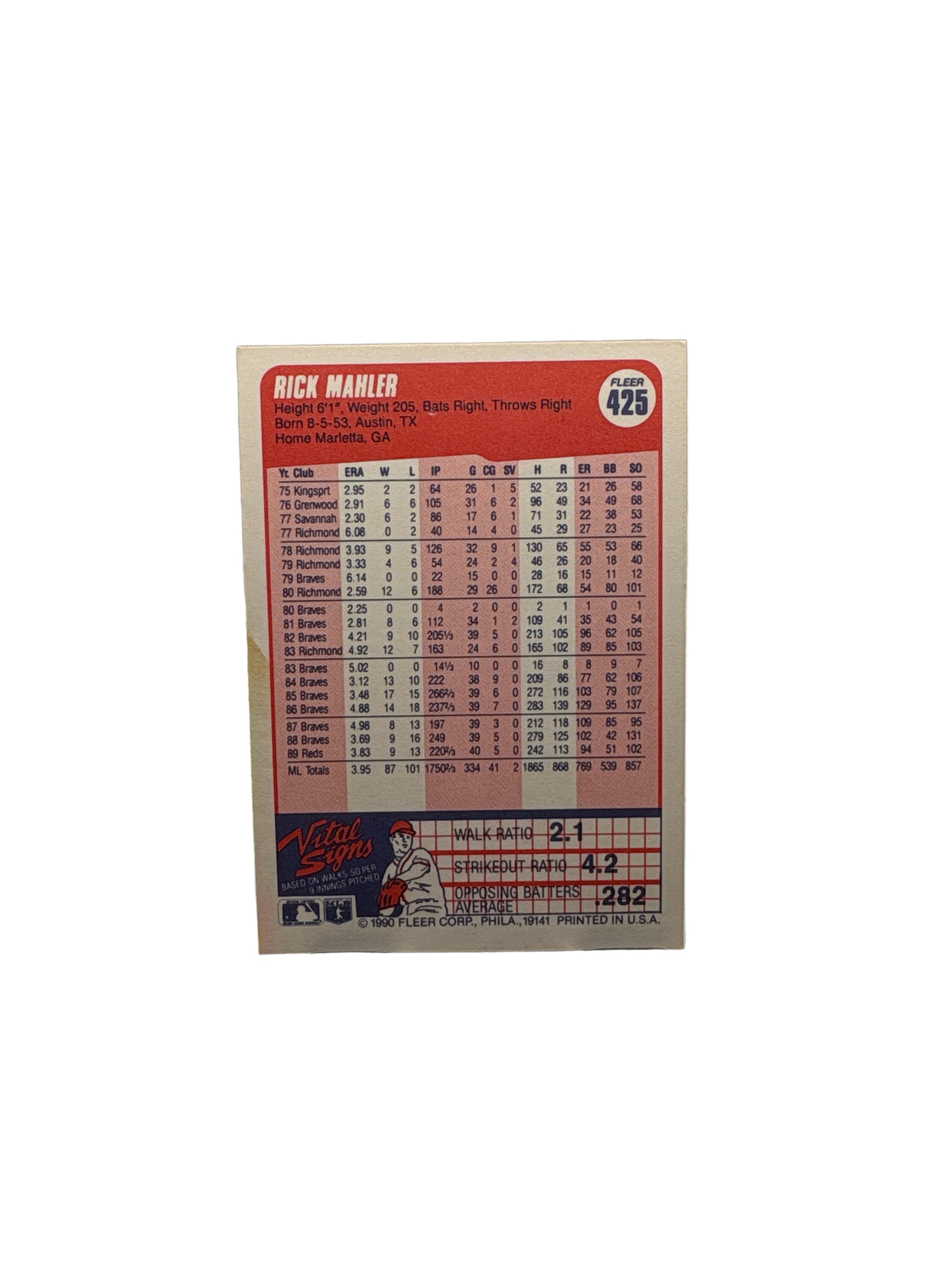 Fleer Rick Mahler