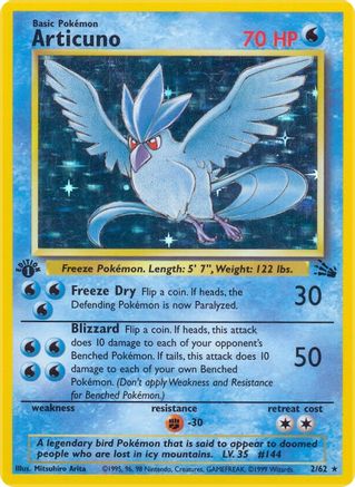 Articuno 002/62 - Fossil 1st Edition Holofoil