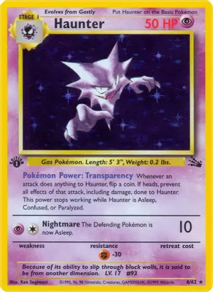Pokemon: Haunter First Edition Fossil 6/62 - Moderate Play Main image