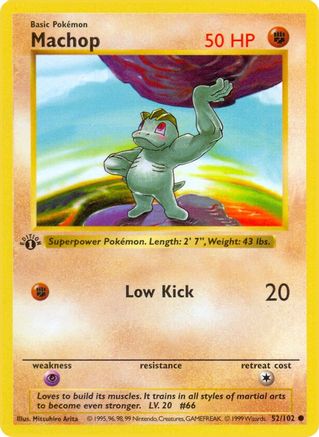 Machop 052/102 - Base Set Shadowless 1st Edition
