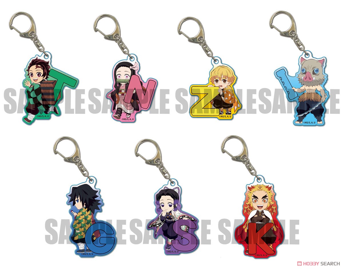 Demon Slayer Kimetsu No Yaiba Trading Acrylic Key Ring Alphabet Ver. Blind Box (1 Blind Box) Main image