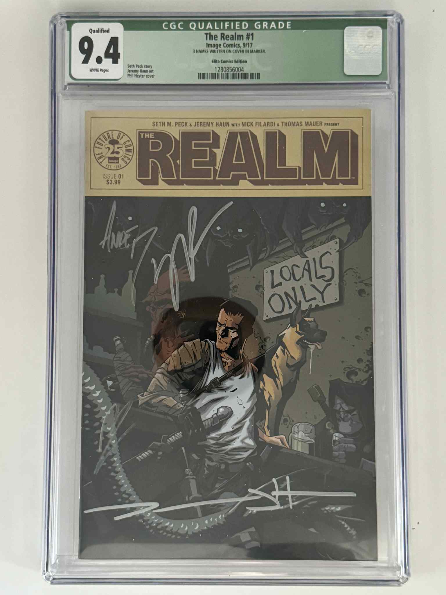 [Triple Signed by Seth Peck | Jeremy Haun | ] The Realm #1 CGC 9.4 Green Label Exclusive Var Main image