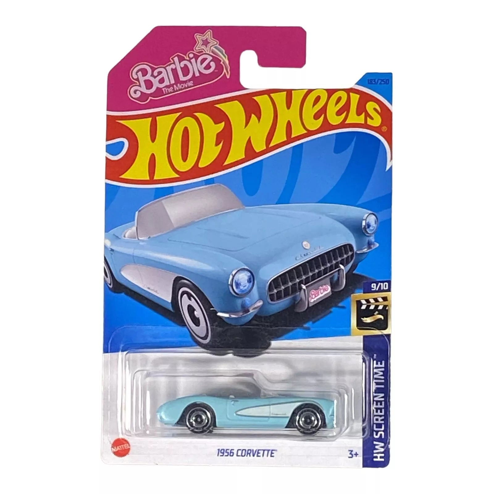 Hot Wheels 1956 Corvette - Barbie The Movie - Screen Time Series 9/10 - Collectors World Toys