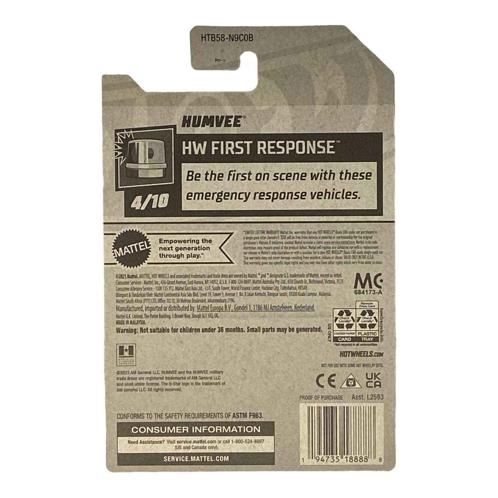 Hot Wheels Humvee - First Response Series 4/10 -