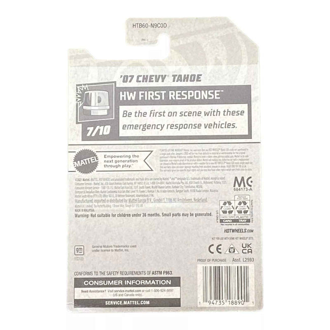 Hot Wheels '07 Chevy Tahoe - First Response Series 7/10 Main Image