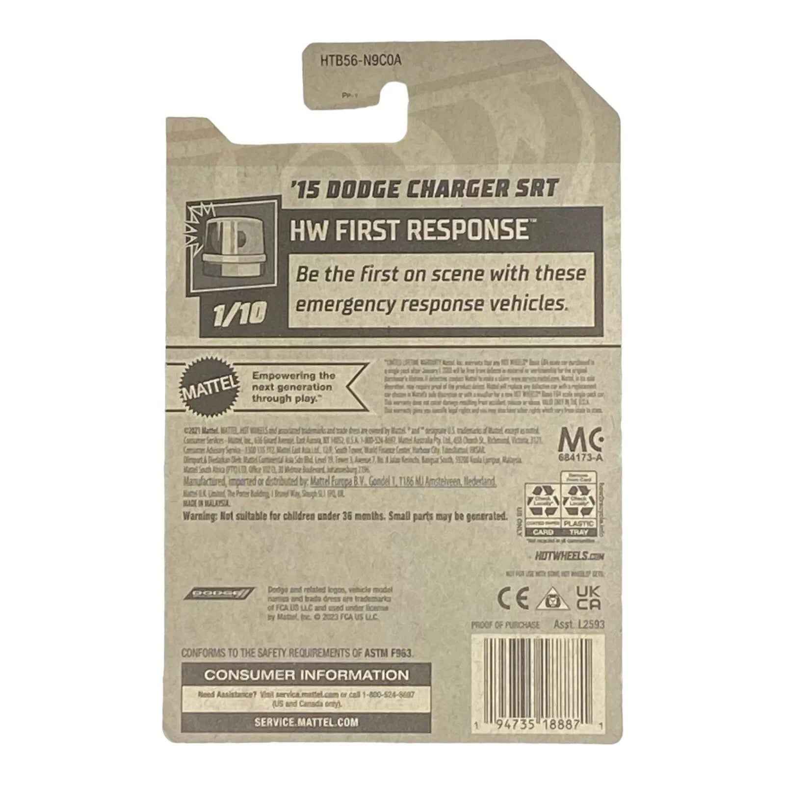 Hot Wheels '15 Dodge Charger SRT - First Response Series 1/10 -