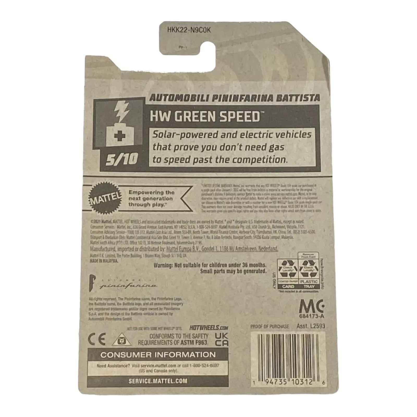 Hot Wheels Automobili Pininfarina Battista - Green Speed Series 5/10 -