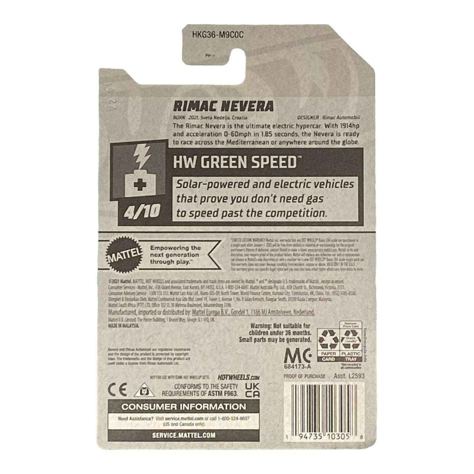 Hot Wheels Rimac Nevera - Green Speed Series 4/10 -