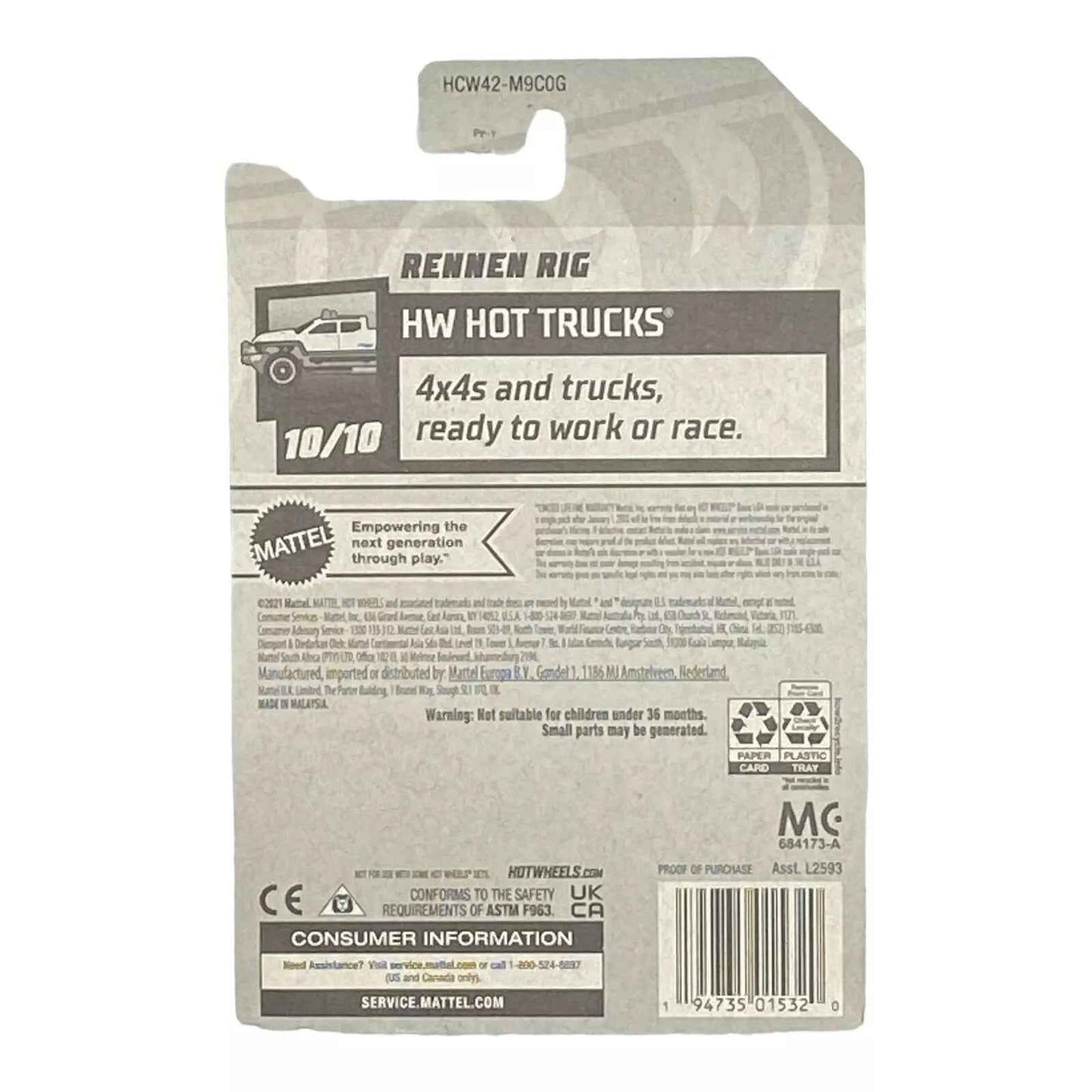 Hot Wheels Rennen Rig - Hot Trucks Series 10/10