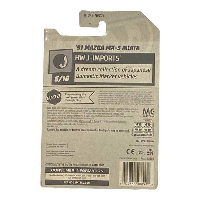 Hot Wheels '91 Mazda MX-5 Miata - J-Imports Series 6/10 Main Image