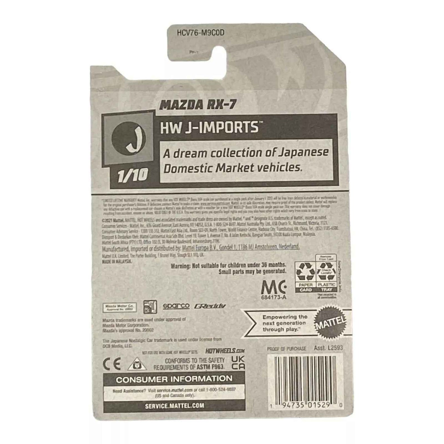 Hot Wheels Mazda RX-7 - J-Imports Series 1/10