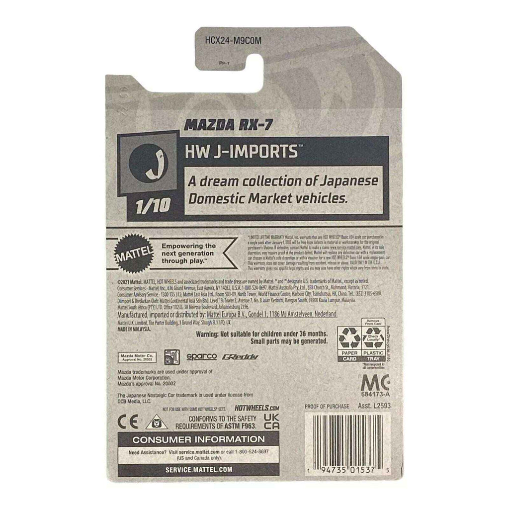 Hot Wheels Mazda RX-7 - J-Imports Series 1/10 -