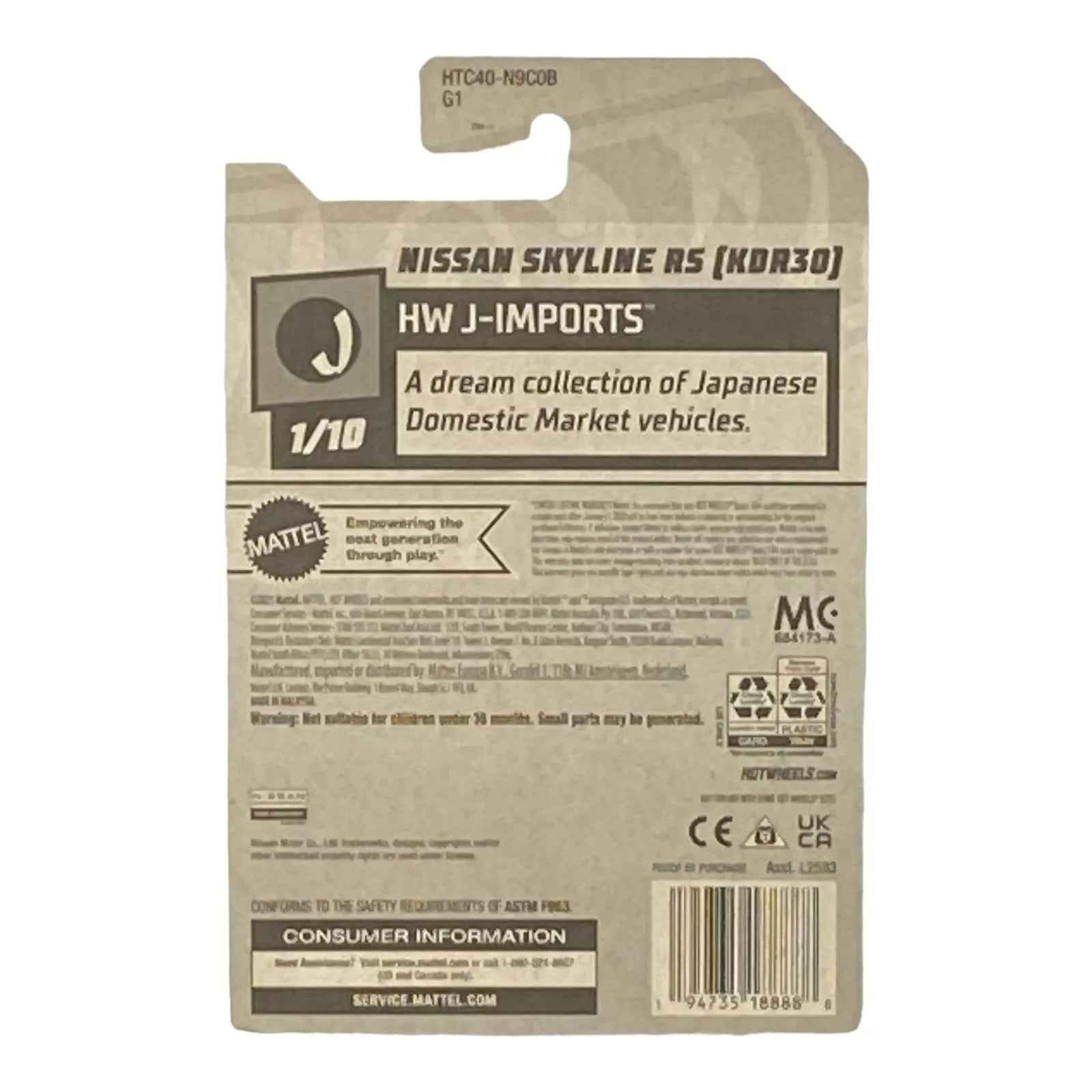 Hot Wheels Nissan Skyline RS (KDR30) - J-Imports Series 1/10