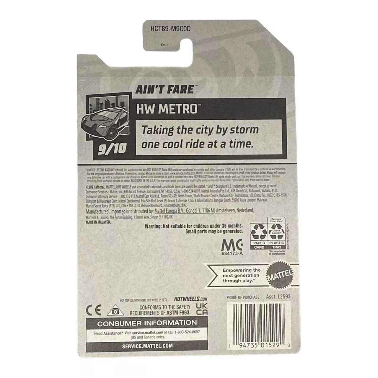 Hot Wheels Ain't Fare - Metro Series 9/10 -