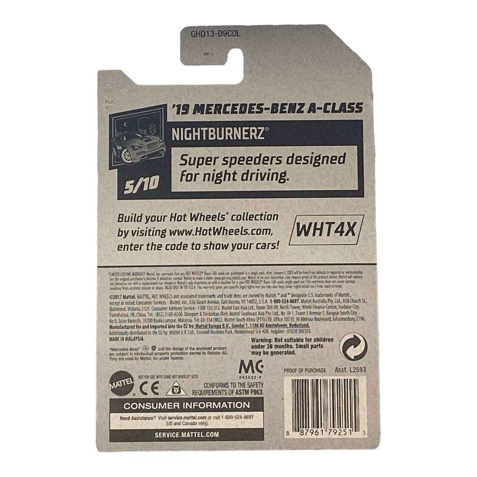 Hot Wheels '19 Mercedes-Benz A-Class - Nightburnerz Series 5/10 Secondary image