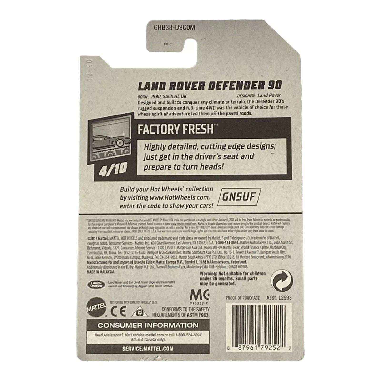 Hot Wheels Land Rover Defender 90 - Factory Fresh Series 4/10 Secondary image