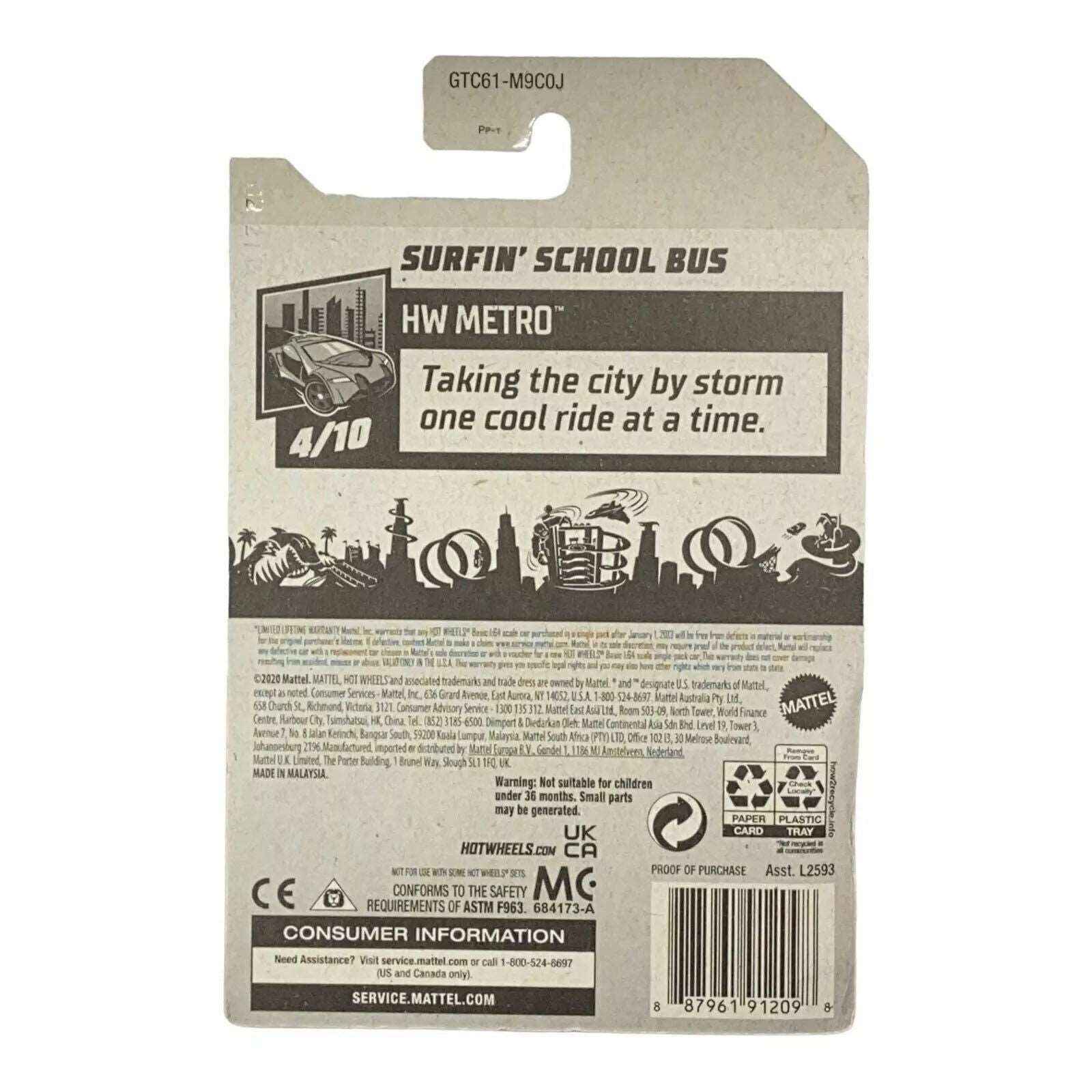 Hot Wheels Surfin' School Bus - Metro Series 4/10 -