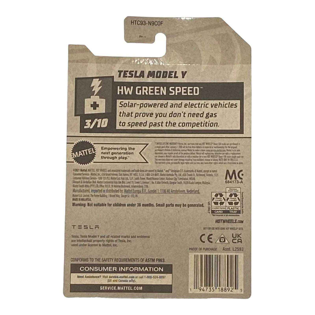 Hot Wheels Tesla Model Y - Green Speed Series 3/10 -