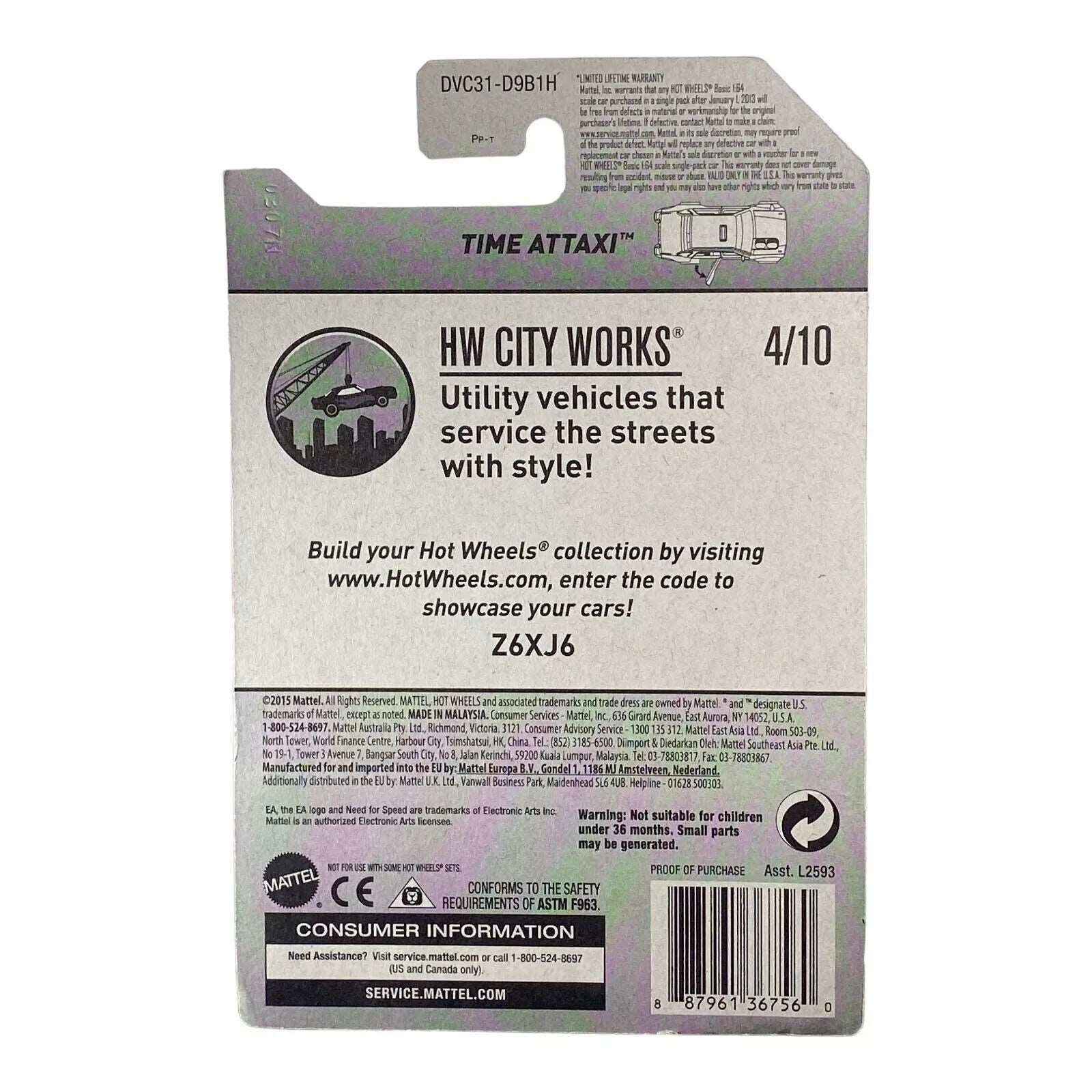 Hot Wheels Time Attaxi City Works 4/10 Secondary image