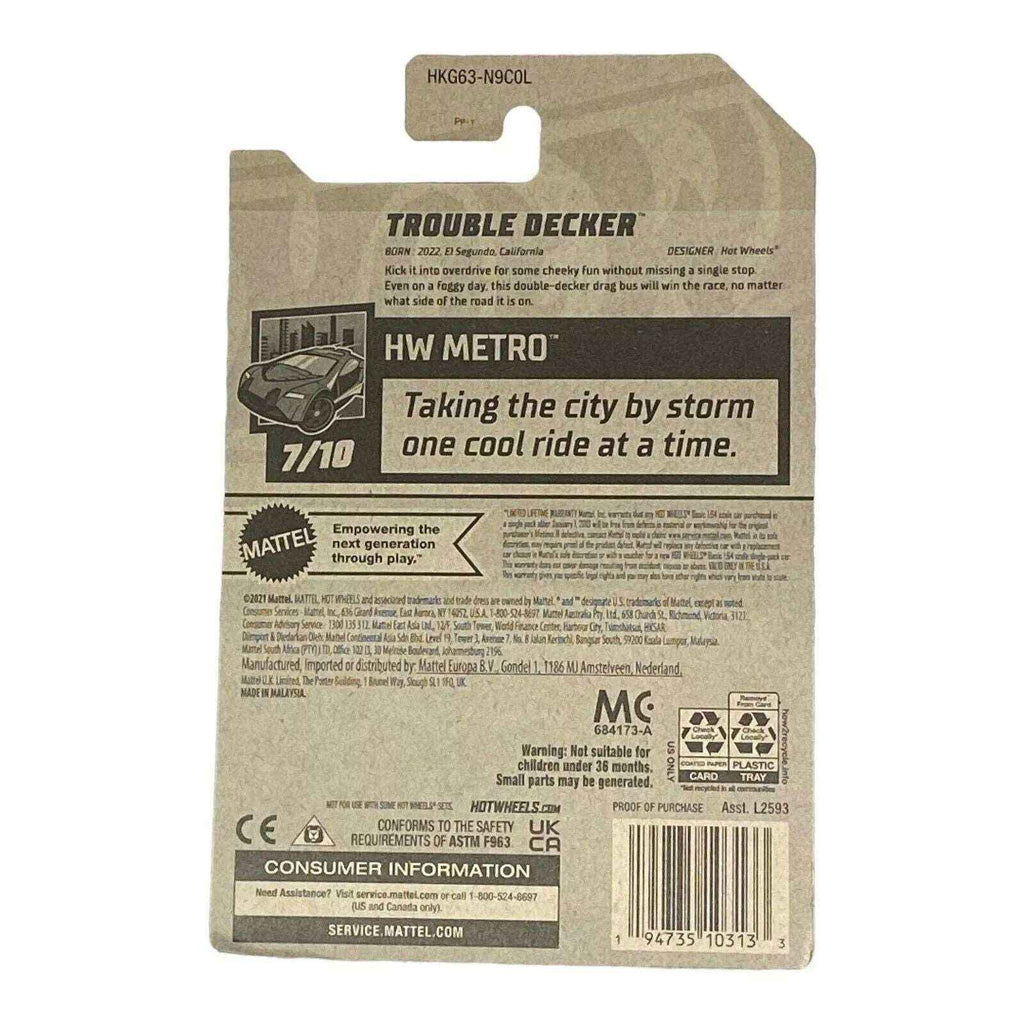 Hot Wheels Trouble Decker - Metro Series 7/10 -