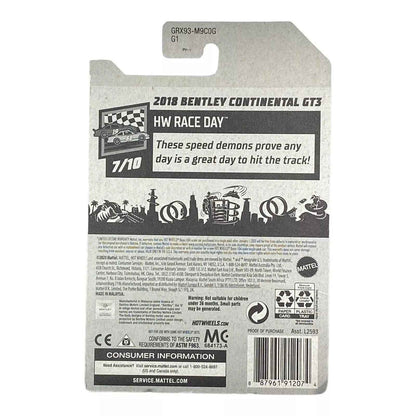 Hot Wheels 2018 Bentley Continental GT3 - Race Day Series 7/10