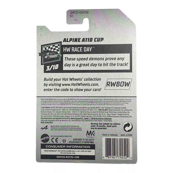 Hot Wheels Alpine A110 Cup - Race Day Series 3/10