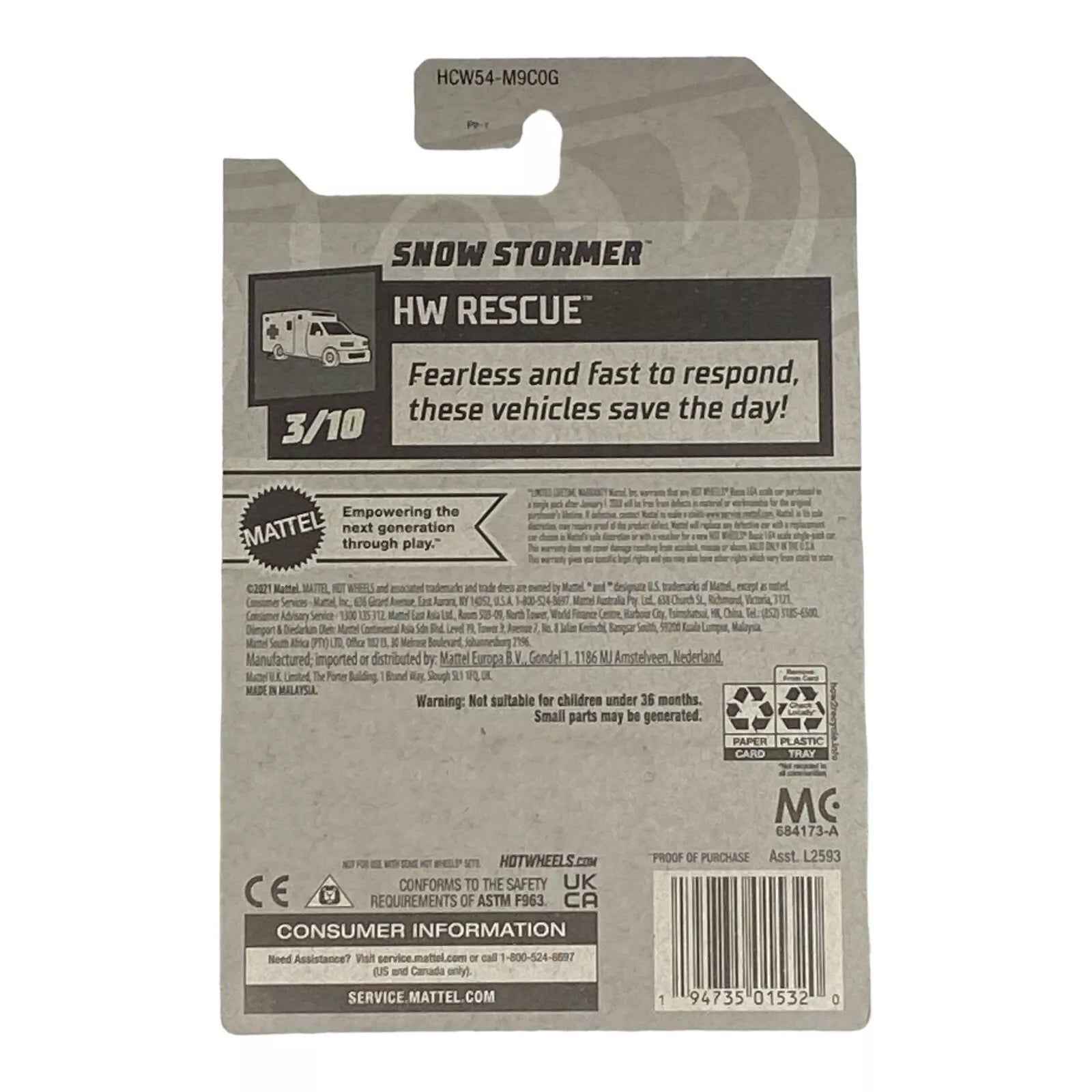 Hot Wheels Snow Stormer - Rescue Series 3/10 -