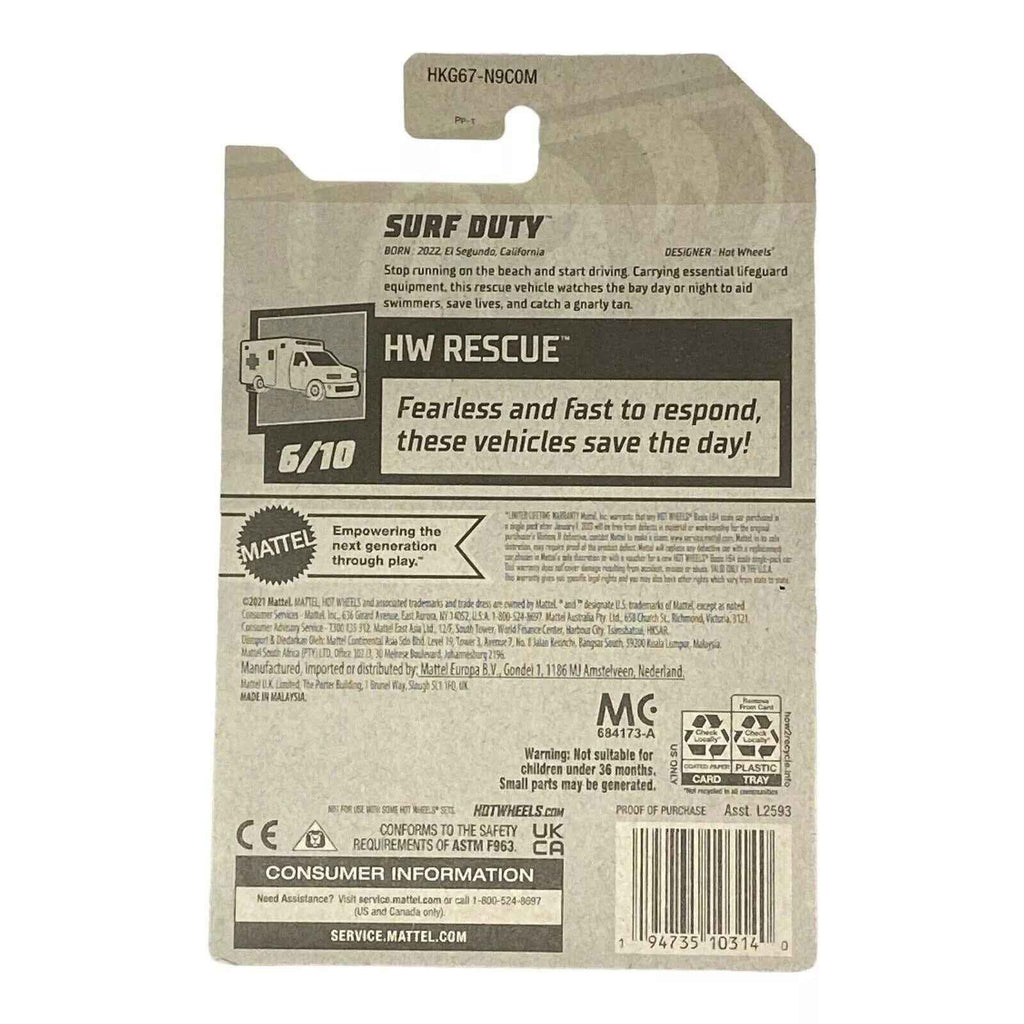 Hot Wheels Surf Duty - Rescue Series 6/10 -