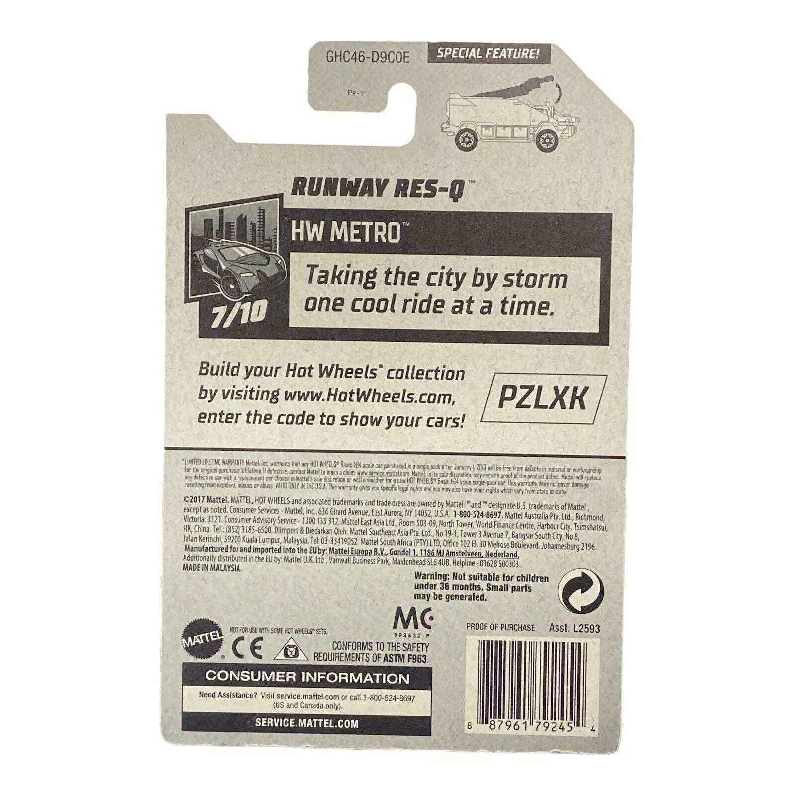 Hot Wheels Runway Res-Q - Metro Series 7/10 -