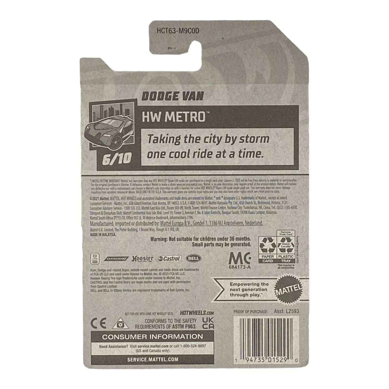 Hot Wheels Dodge Van - Metro Series 6/10 -