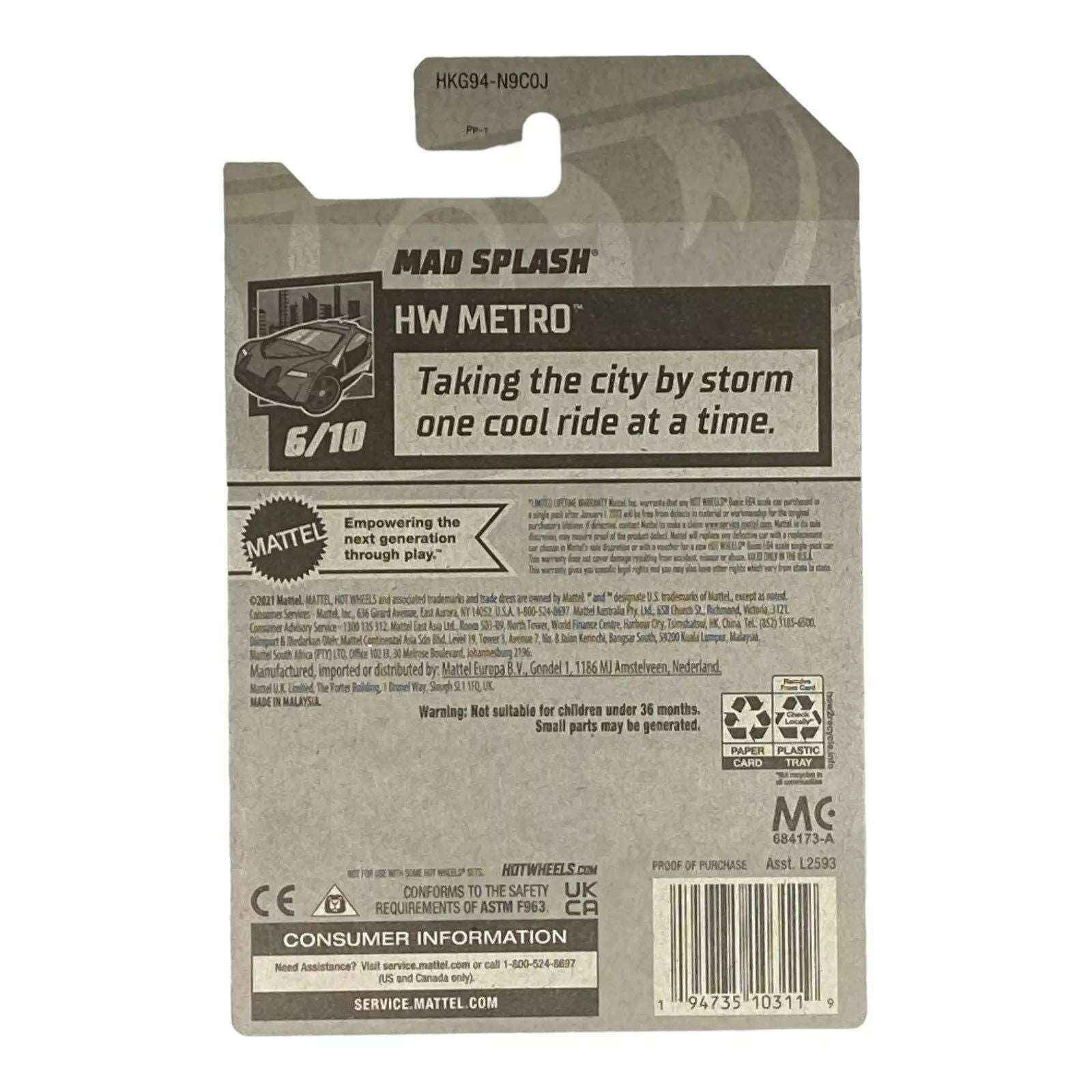 Hot Wheels Mad Splash - Metro Series 6/10 -