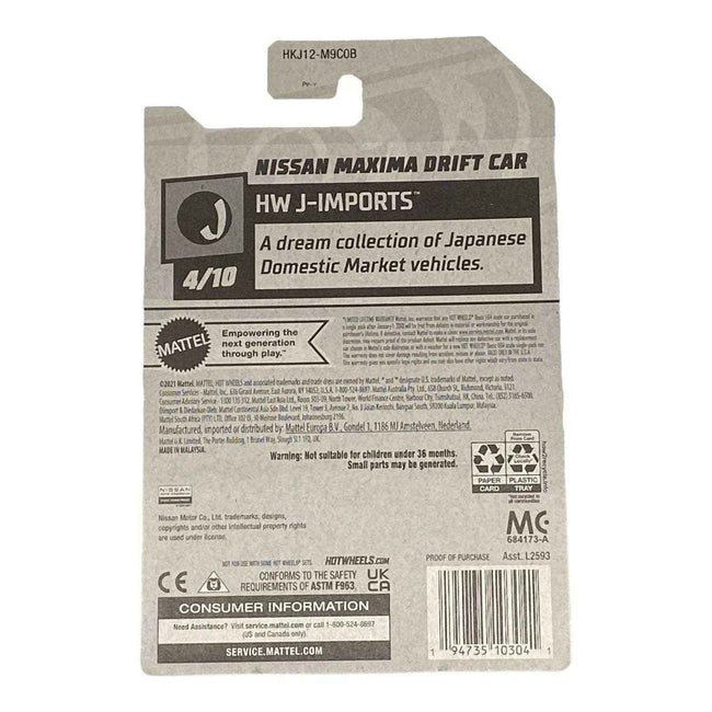 Hot Wheels Nissan Maxima Drift Car - J-Imports Series 4/10 Main Image