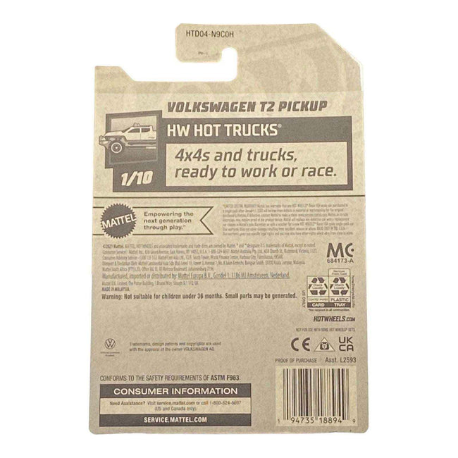 Hot Wheels Volkswagen T2 Pickup - Hot Trucks Series 1/10 Main Image