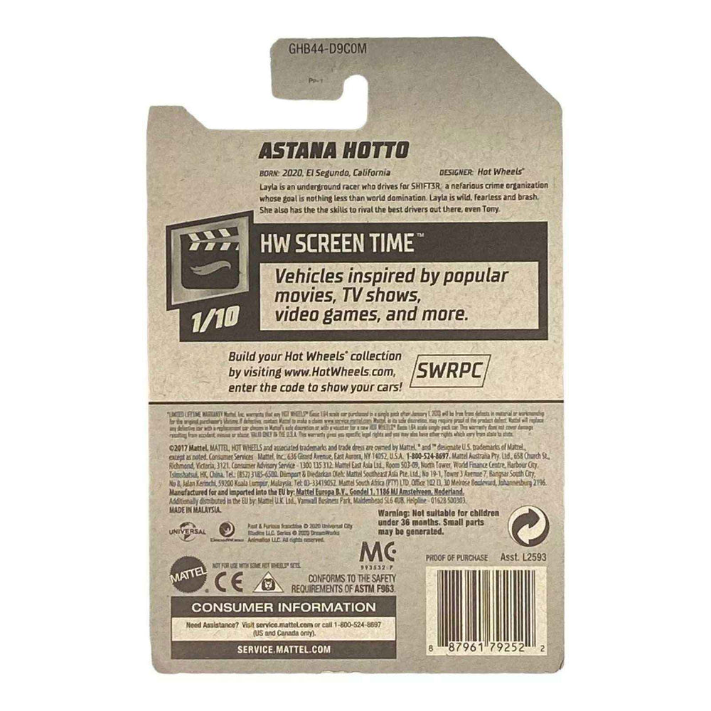 Hot Wheels Astana Hotto - Fast & Furious Spy Racers - Screen Time Series 1/10 -