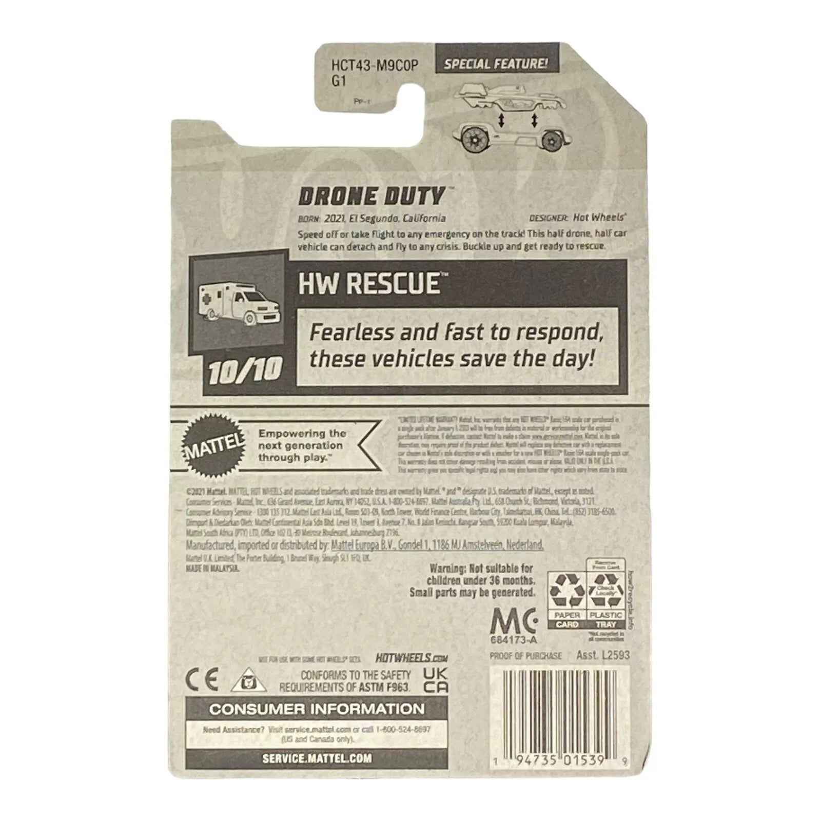 Hot Wheels Drone Duty - Rescue Series 10/10 -