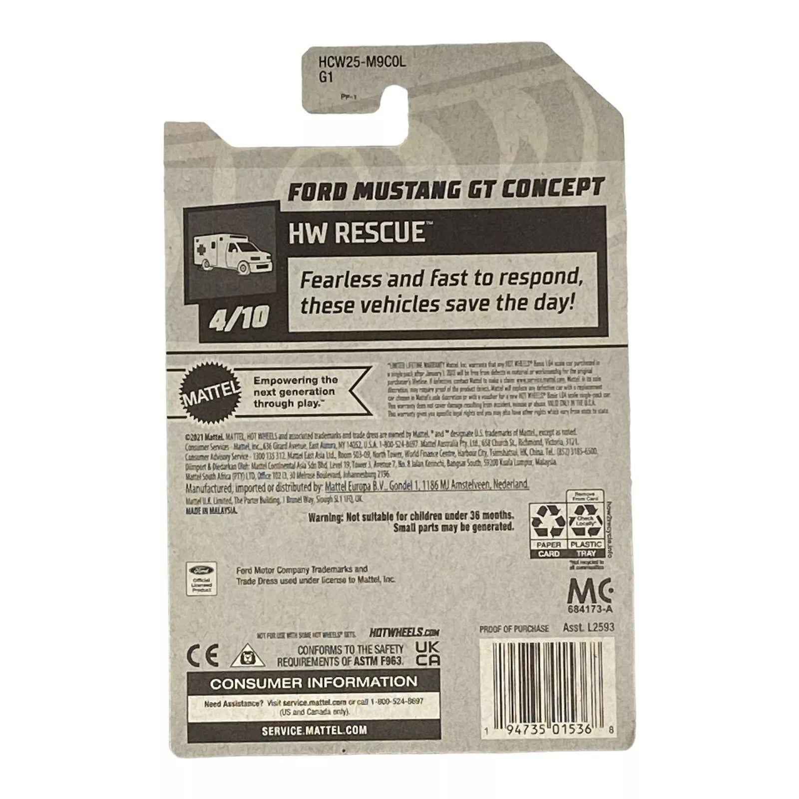 Hot Wheels Ford Mustang GT Concept - Track Patrol - Rescue Series 4/10