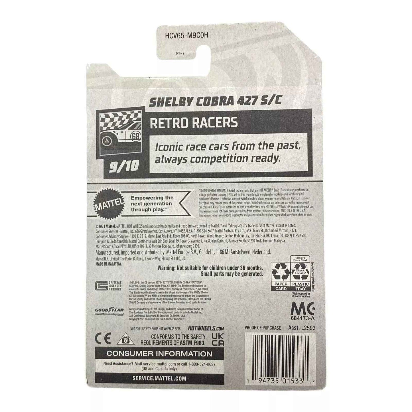 Hot Wheels Shelby Cobra 427 S/C - Retro Racers Series 9/10