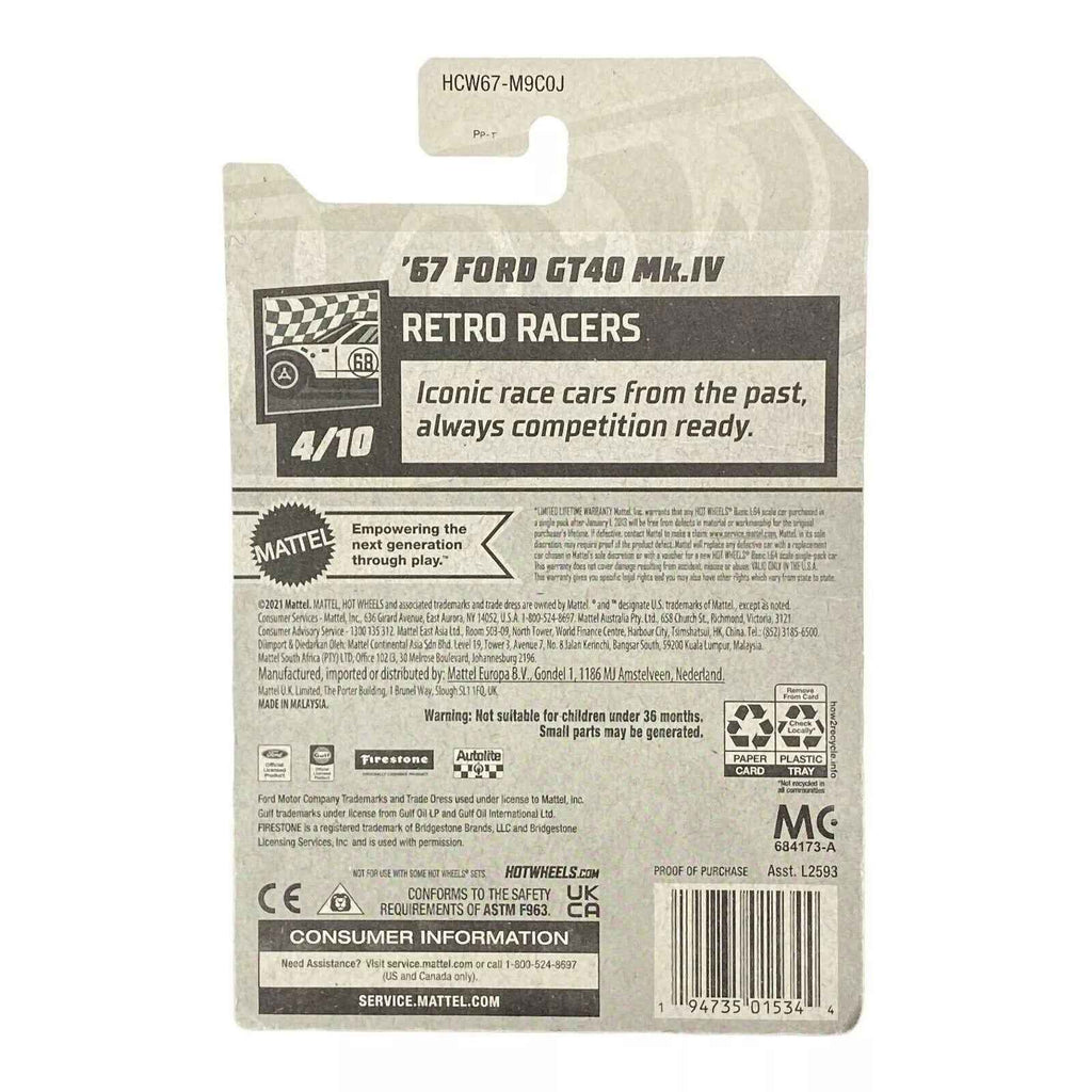 Hot Wheels '67 Ford GT40 Mk.IV - Retro Racers Series 4/10 -