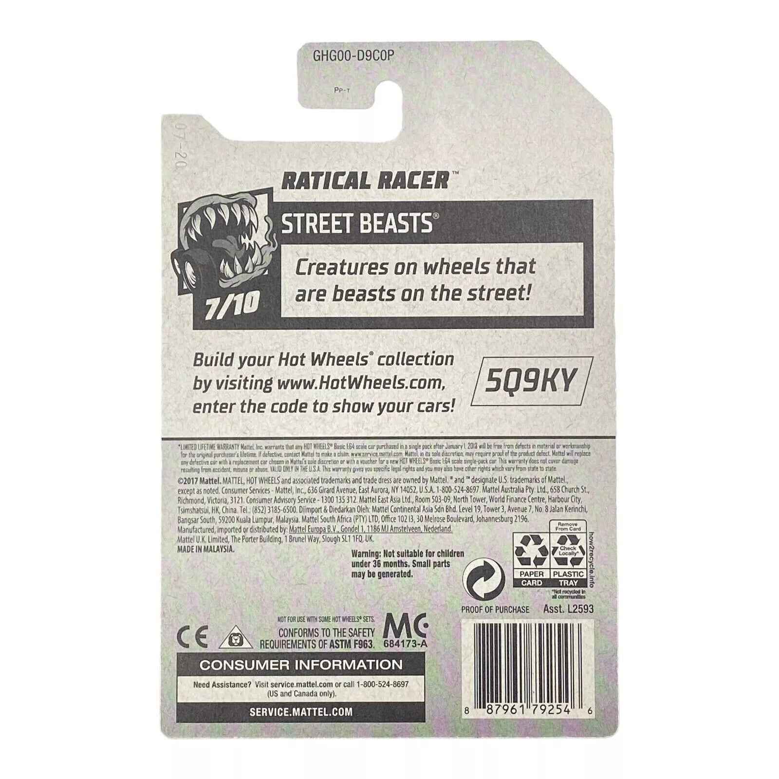 Hot Wheels Ratical Racer - Street Beasts Series 7/10