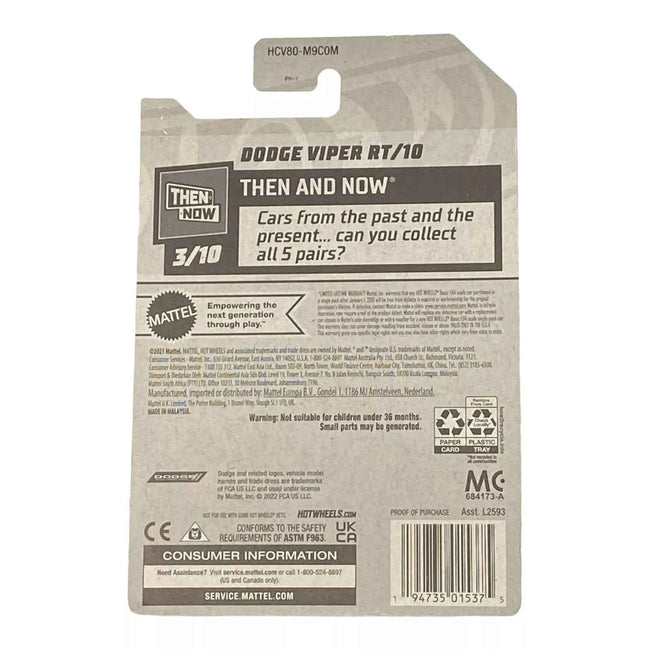 Hot Wheels Dodge Viper RT/10 - Then and Now Series 3/10 Main Image