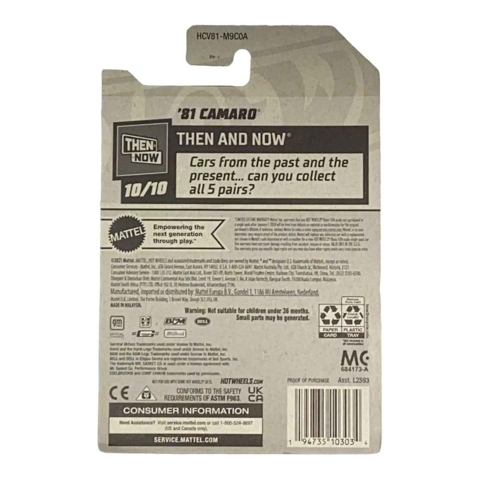 Hot Wheels '81 Camaro - Then and Now Series 10/10 -