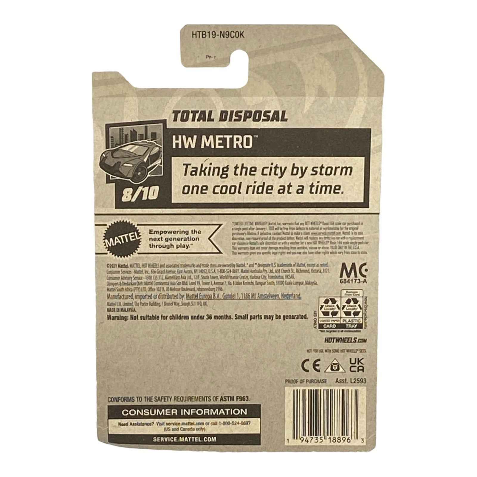 Hot Wheels Total Disposal Metro 8/10 Secondary image