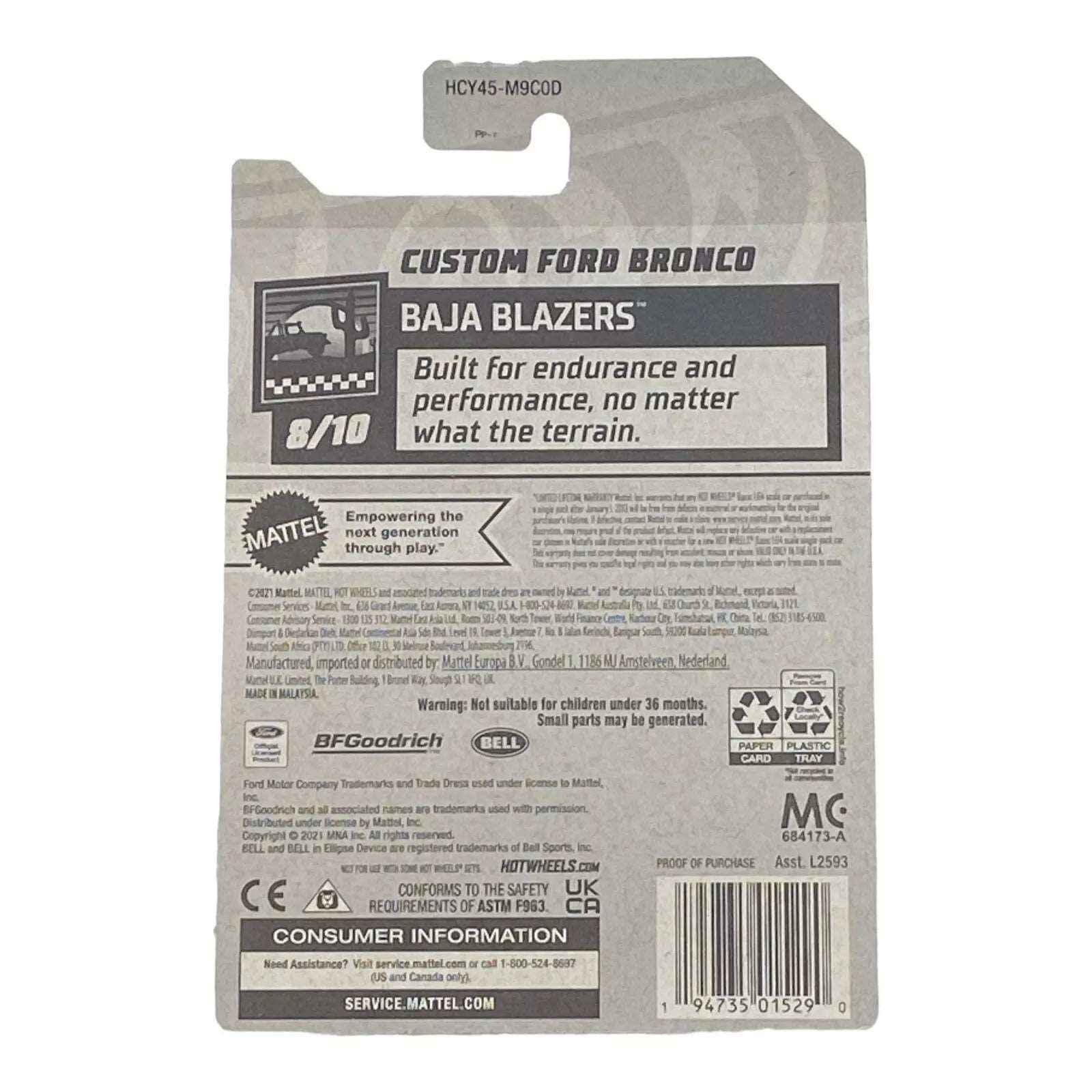 Hot Wheels Custom Ford Bronco - Baja Blazers Series 8/10 -