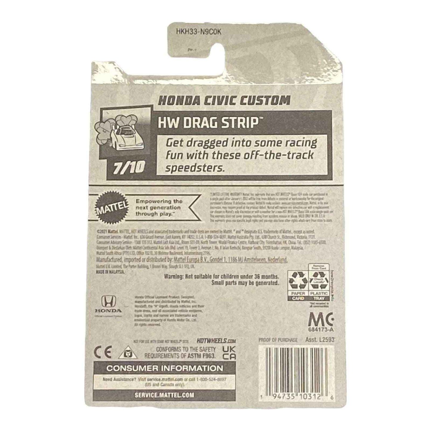 Hot Wheels Honda Civic Custom - Drag Strip Series 7/10