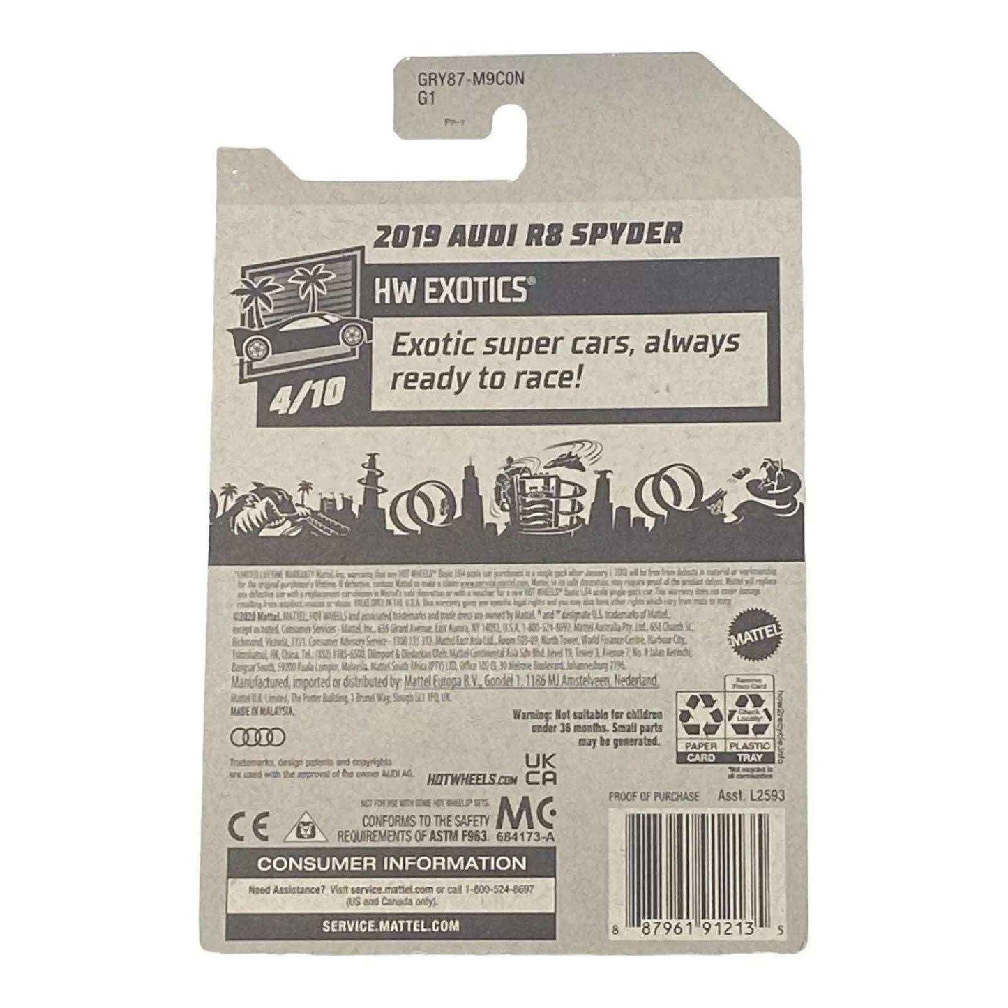 Hot Wheels 2019 Audi R8 Spyder - Exotics Series 4/10